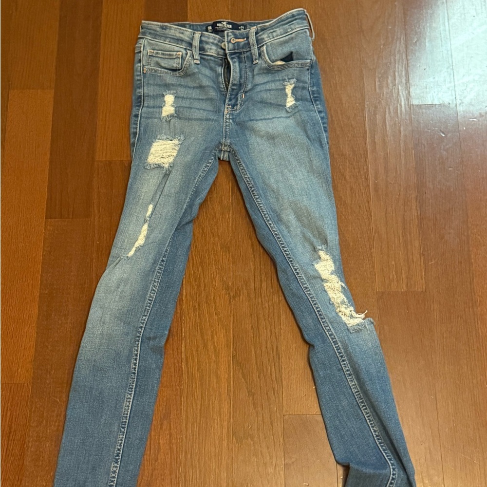 Hollister Blue Skinny Distressed Jeans